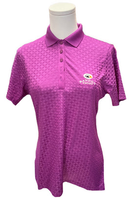 Antigua Purple Textured Women's Golf Polo W. Logo Size S