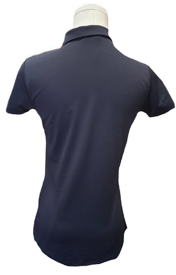 Golftini Navy Ruffled Short Sleeve Polo Size XS MSP $98 - 0