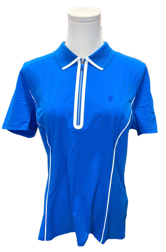New G/Fore Women's Lightweight Zip Golf Polo - Lisbon Blue Size L MSP$145