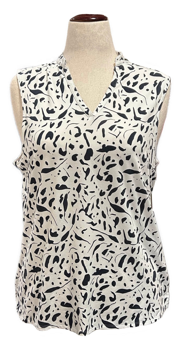 Puma Women's Cloudspun White Chelsea Print Sleeveless Golf Polo Size L