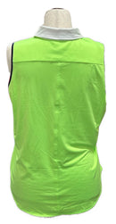 Belyn Key Women's Neon Green Keystone Sleeveless Golf Top Size L MSP$118-4