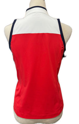 New Kinona Resolution Sleeveless Golf Top - Tomato Red MSP$99 - 0