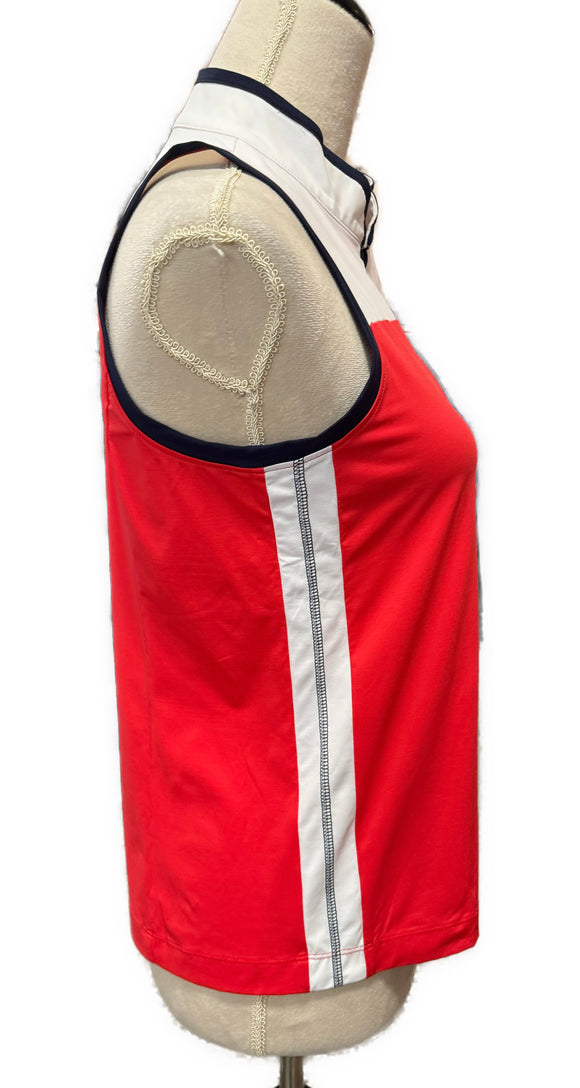 New Kinona Resolution Sleeveless Golf Top - Tomato Red MSP$99