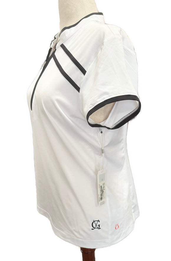 New Kinona Gimme Putt Short Sleeve Golf Top - White/Black Size L MSP$121