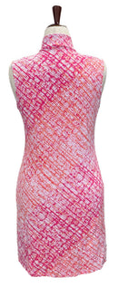 Ibkul Pink & Coral 1/4 Zip Sleeveless Golf Dress Size M-2