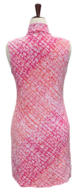 Ibkul Pink & Coral 1/4 Zip Sleeveless Golf Dress Size M - 0