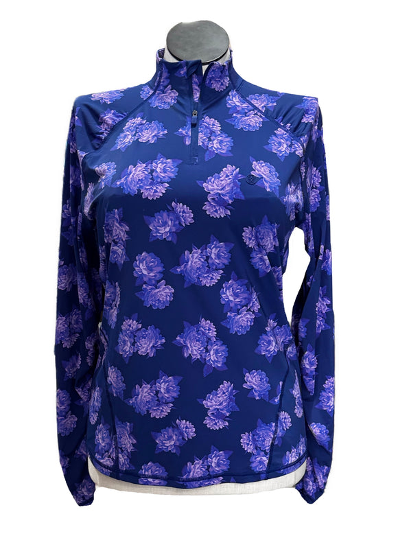 G/Fore Women's Purple Floral Tech Jersey Pullover Size L MSP$145