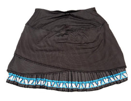 Lucky in Love Black Grid Patterned w/Blue Accent Women's Golf Skort Size L - 0