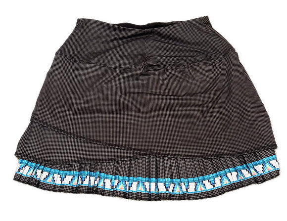 Lucky in Love Black Grid Patterned w/Blue Accent Women's Golf Skort Size L