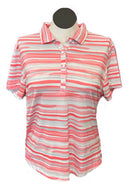 Footjoy Women's Coral & White Watercoloe Golf Polo Size XL MSP$-3