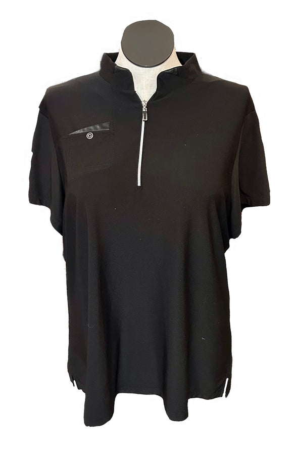 Jamie Sadock Women's Black Short Sleeve Golf Top Size XL