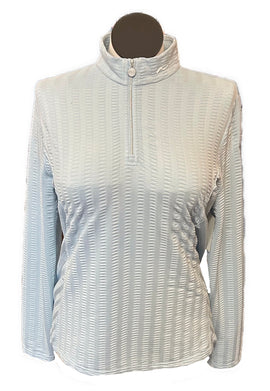 New Kjus Women's Sense Half Zip Lite Pale Blue w/ Logo Size XL MSP$180