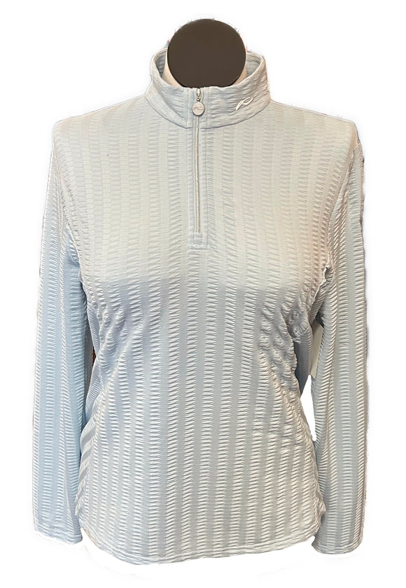New Kjus Women's Sense Half Zip Lite Pale Blue w/ Logo Size XL MSP$180