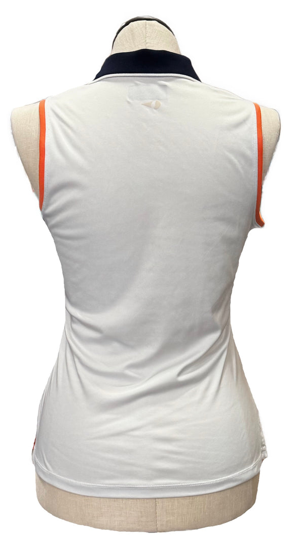 Grandslam Navy & Orange Digital Stripe Ombre Sleeveless Top Size L