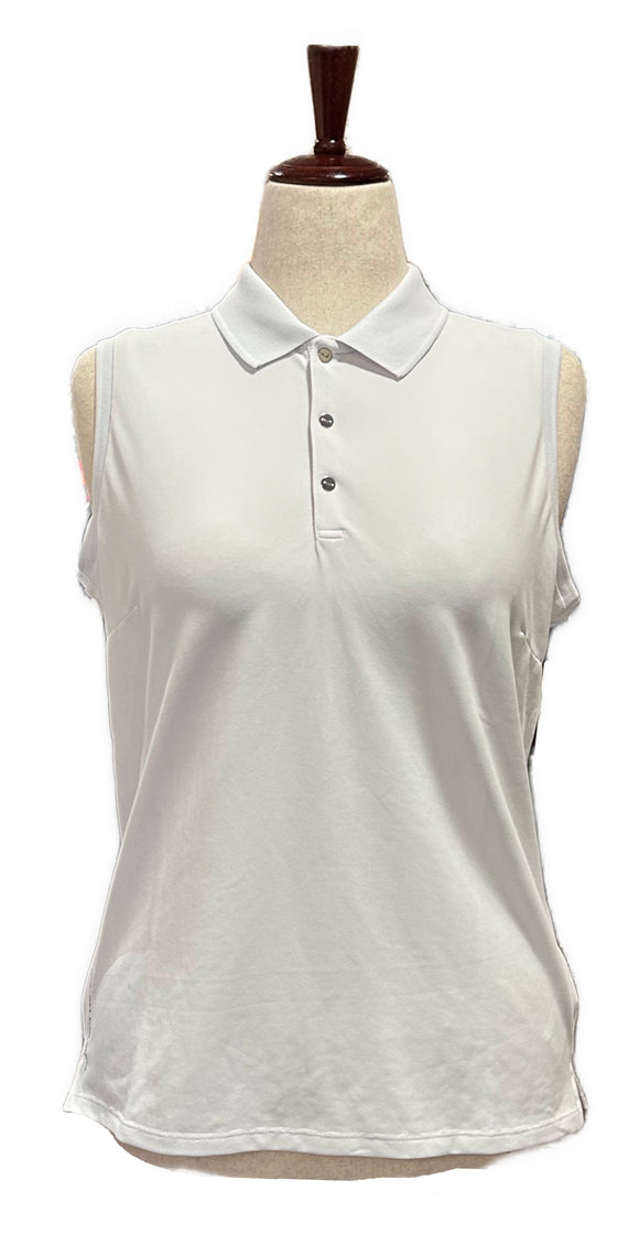 Ralph Lauren RLX Women's White Sleeveless Tournament Golf Polo Size L MSP$90