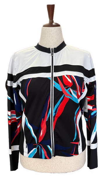 Women's Tail Black & White Patterned Full-Zip Women's Jacket Size L MSp$95