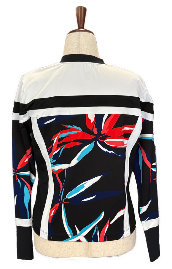 Women's Tail Black & White Patterned Full-Zip Women's Jacket Size L MSp$95