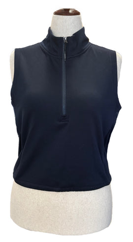 Athleta Women's Navy Unstoppable 1/2 Zip Cropped Vest Size M MSP$79