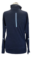 New Balance Women's Navy Heathered Mock Neck Pullover Size M-2