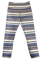 Zyia Active Women's Purple & Black Striped Leggings Size M-1