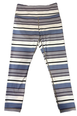 Zyia Active Women's Purple & Black Striped Leggings Size M