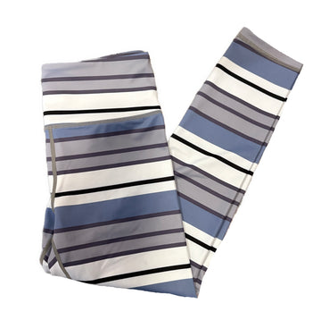 Zyia Active Women's Purple & Black Striped Leggings Size M - 0