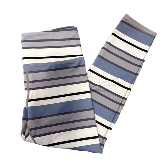 Zyia Active Women's Purple & Black Striped Leggings Size M