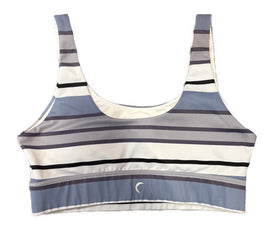 Zyia Active Women's Purple & Black Striped Sports Bra Size L - 0