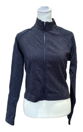 Fabletics Women's Navy Glittery Full-zip Jacket Size M MSP$74.95