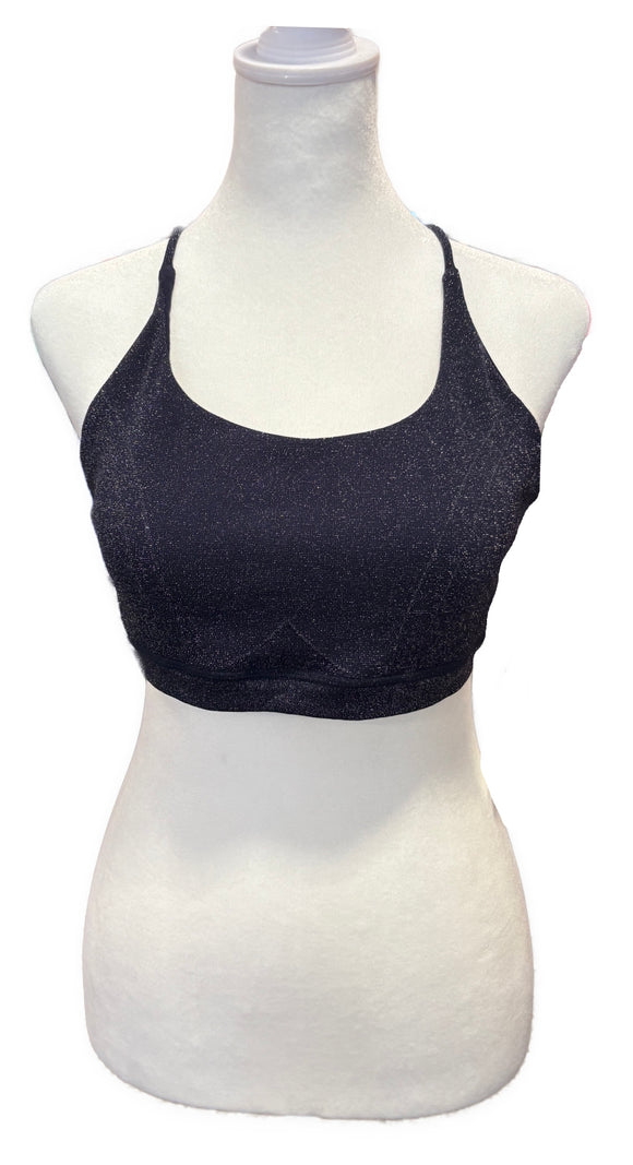 Fabletics Women's Navy Glittery Sports Bra Size M $54.95