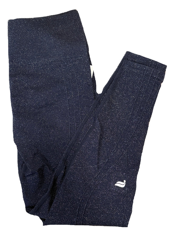 Fabletics Women's Navy Glittery Leggings Size M $89.95