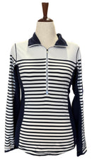 New Balance Women's White & Navy Striped Pullover Size M MSP$90-1