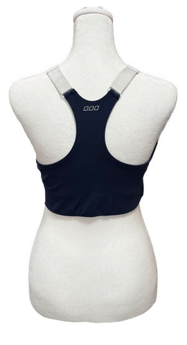 Lorna Jane Women's Blue, Brown & White Colorblock Front Zip Sports Bra Size M MSP$60 - 0