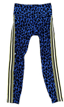 Lorna Jane Women's Blue & Black Leopard Print Leggings w/Yellow Accents Size L MSP$72-1