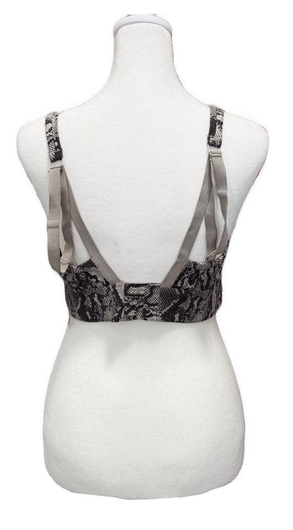 Lorna Jane Women's Tan & Black Snakeskin Print Sports Bra Size M MSP$60