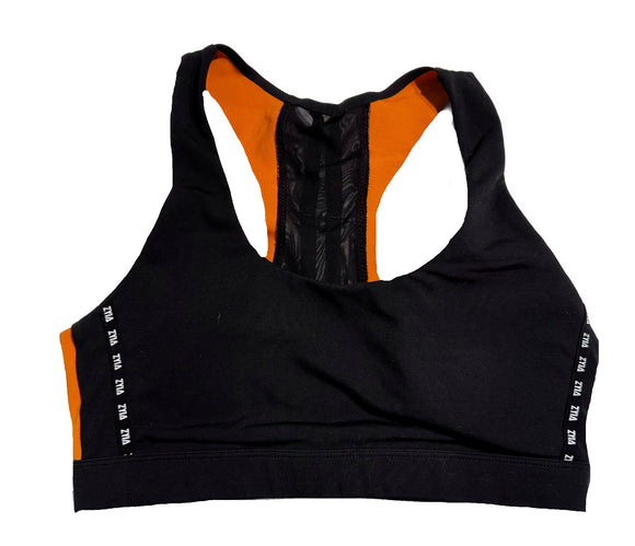 Zyia Active Women's Black Colorblock Sports Bra Size M