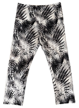 Lorna Jane Women's White & Black Palm Print Cropped Leggings Size L MSP$72