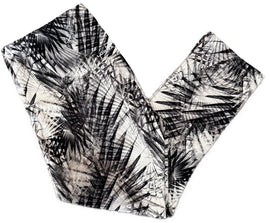 Lorna Jane Women's White & Black Palm Print Cropped Leggings Size L MSP$72 - 0