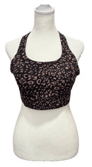 Lorna Jane Women's Black & Tan Cheetah Print Sports Bra Size M MSP$60-1