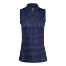 Adair Active 1764 Navy Vienna Sleeveless Print Golf Polo Size M MSP$60-1