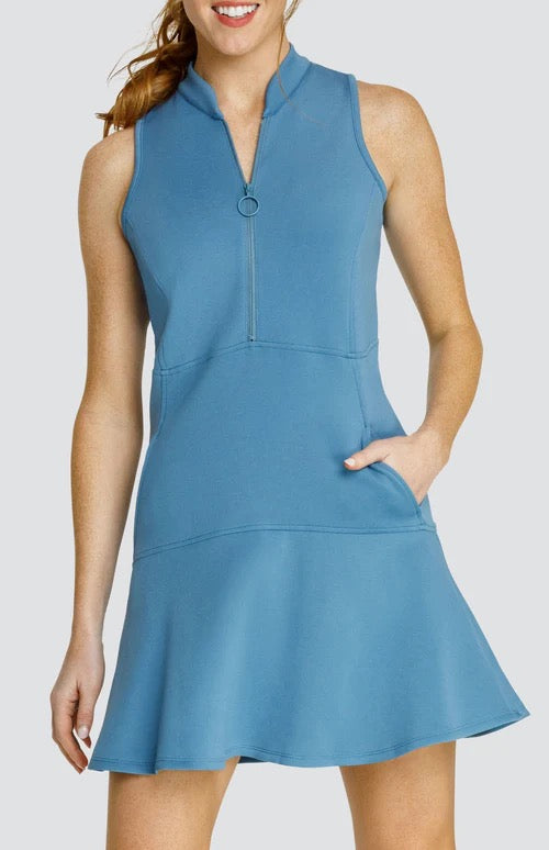 New Tail Activewear Cookie Cloud Jersey Sleeveless Dress - Copen Blue MSP$105