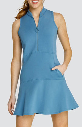 New Tail Activewear Cookie Cloud Jersey Sleeveless Dress - Copen Blue MSP$105