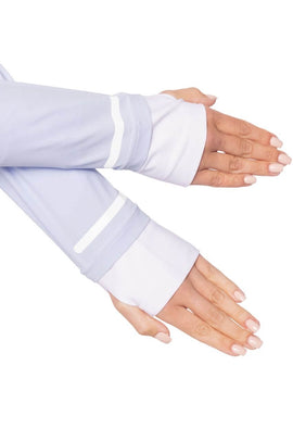 New Golftini Women's Seersucker Blue Be An Athlete Hooded Jacket MSP$164 - 0