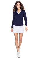 New Golftini Women's Navy Say Yes Polo MSP$118-3