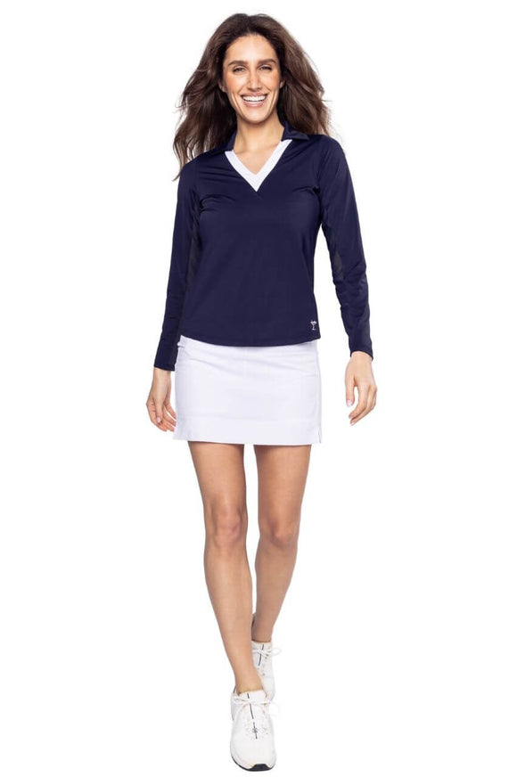 New Golftini Women's Navy Say Yes Polo MSP$118