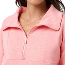 New Travis Matthew Women' Skyloft Soft Half Zip - Heather Porcelain Rose MSP$120-2