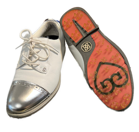 G/Fore Women's Cap Toe Gallivanter -White/Silver Size 8 MSP$220