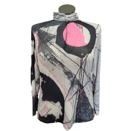Jamie Sadock Sunsense Gray, Black & Pink Long Sleeve Sun Shirt Size L MSP$98