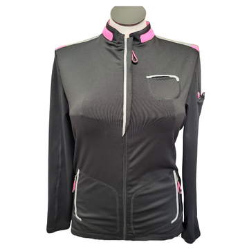 Jamie Sadock Black & Pink Full-Zip Golf Jacket Size L MSP$120