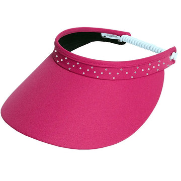 New Glove It Pink Crystal Bling Coil Visor